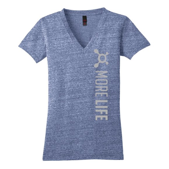 District Tops - Orange Theory Tri Blend V-Neck Heather Navy
